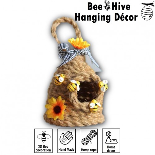Bee Hive Hanging Décor - Hemp rope handicraft  蜂巢造形手工藝吊飾
